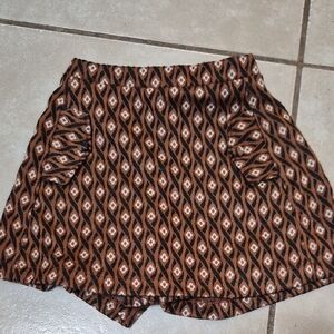 Zara Kids Brown Geometric Circle Skater Skirt